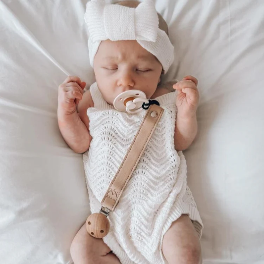 Vegan Leather Pacifier Clip