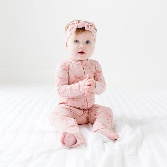 Bow Ribbed Zip Sleeper