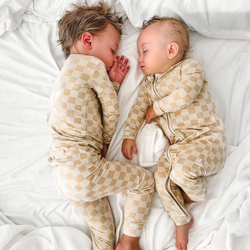 Checkered Lines Bamboo Set