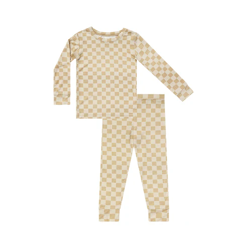 Checkered Lines Bamboo Set