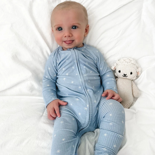 Stars Ribbed Zip Sleeper